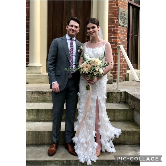 BHLDN Dresses & Skirts - BHLDN Marchesa Notte Alesia Gown Ivory Floral Appliqué